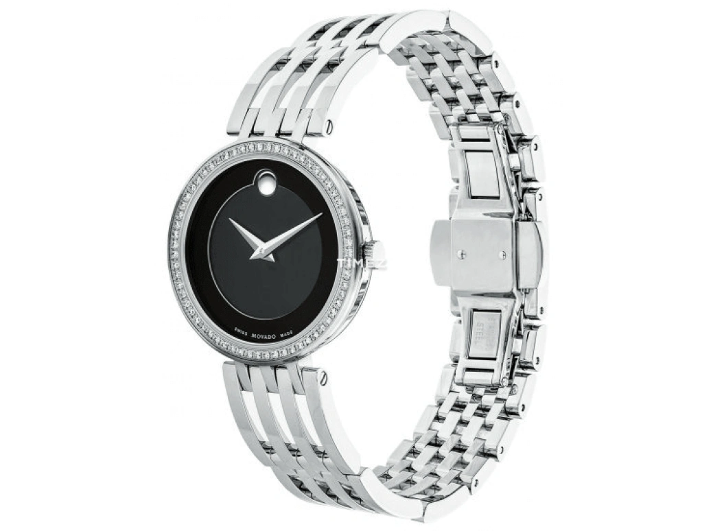 Movado,Esperanza 28mm,28mm,Stainless Steel,Black,Quartz,Sapphire,Crystal Glass,Round,0607052