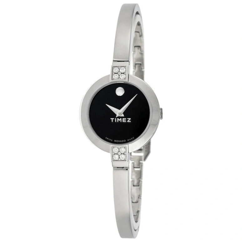 Movado,Bela 24mm,24mm,Stainless Steel,Black,Quartz,Sapphire,Crystal Glass,Diamonds,0605855 