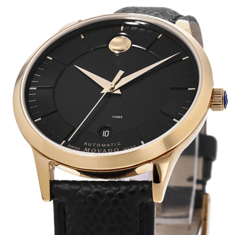 Movado,Other 39.50mm,39.50mm,Stainless Steel,Rose Gold,Black,Automatic,Day,Sapphire,Crystal Glass,0607062