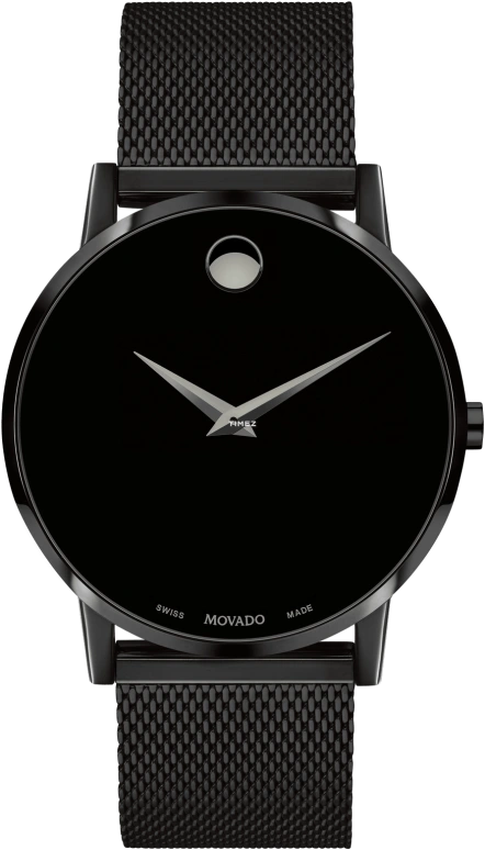 Movado,Museum Classic 40mm,40mm,Stainless Steel,Black,Quartz,Sapphire,Crystal Glass,0607395