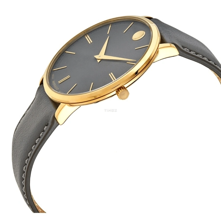 Movado,Ultra Slim 40mm,40mm,Stainless Steel,Yellow Gold,Grey,Quartz,Sapphire,Crystal Glass,Round,0607376