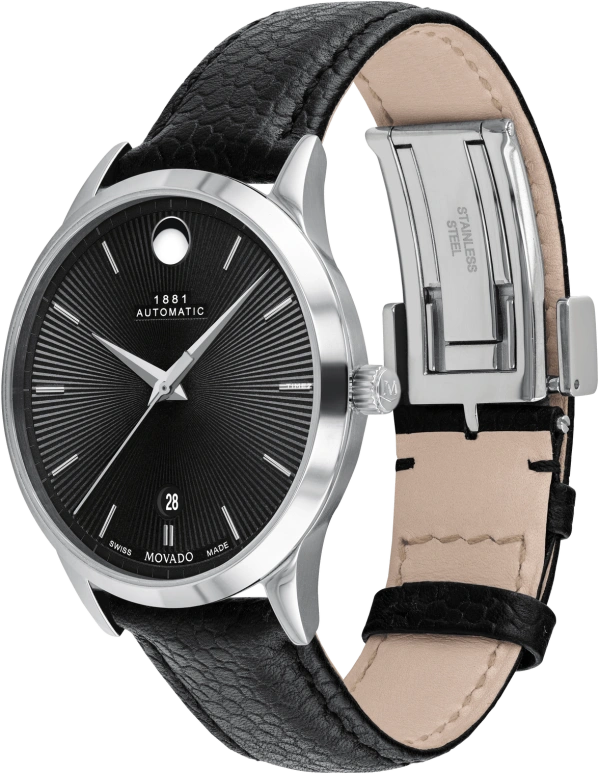 Movado,1881 Automatic 39mm,39mm,Stainless Steel,Black,Automatic,Sapphire,Round,0607453