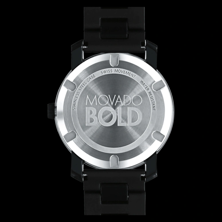 Movado,Movado BOLD 42mm,42mm,Composite,Stainless Steel,Black,Quartz,Crystal Glass,Round,3600099