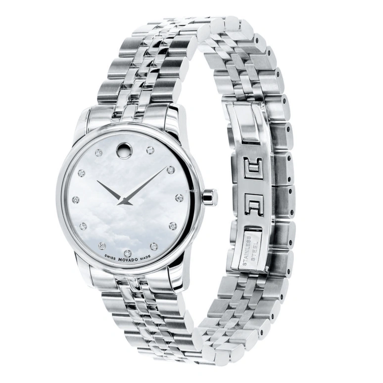 Movado,Museum Classic 28mm,28mm,Stainless Steel,White,Quartz,Sapphire,Crystal Glass,Round,0606612