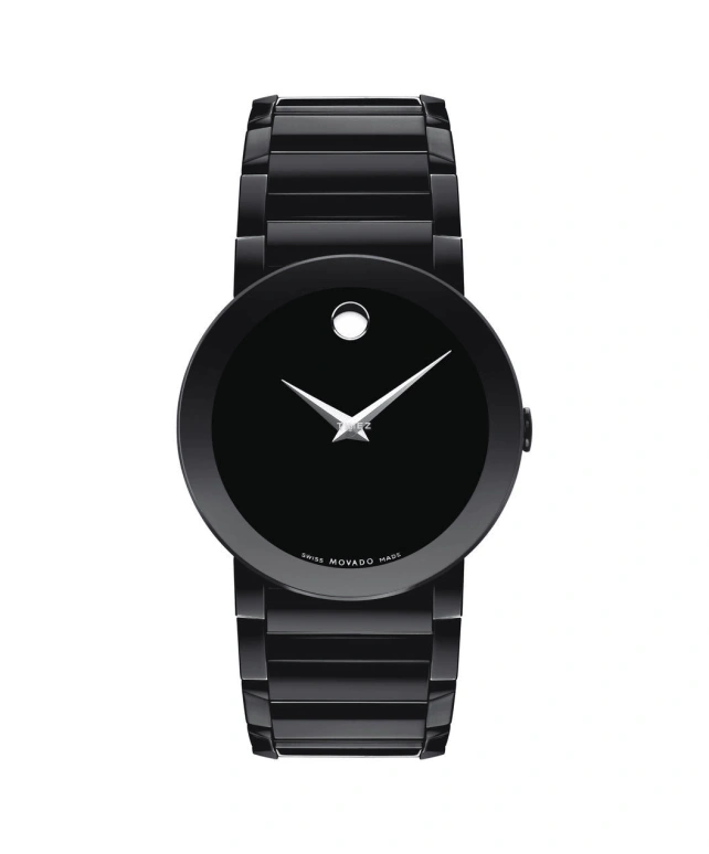 Movado,Sapphire 38mm,38mm,Stainless Steel,Black,Quartz,Sapphire,Crystal Glass,Round,0606307