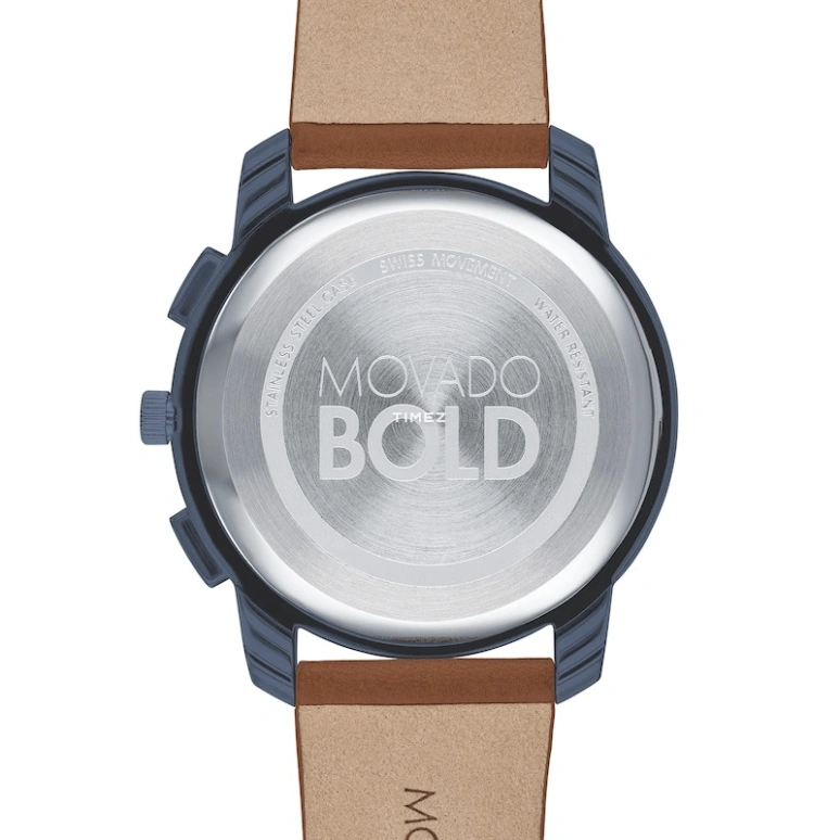 Movado,Movado BOLD 42mm,42mm,Stainless Steel,Blue,Quartz,Chronograph,Date,Day,3600630