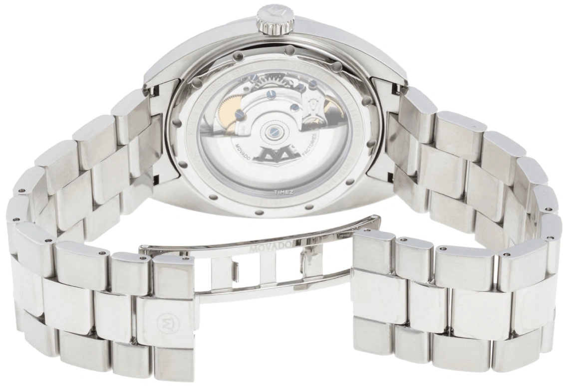 Movado,Datron 38mm,38mm,Stainless Steel,Silver,Automatic,Day,Sapphire,Crystal Glass,0606360 