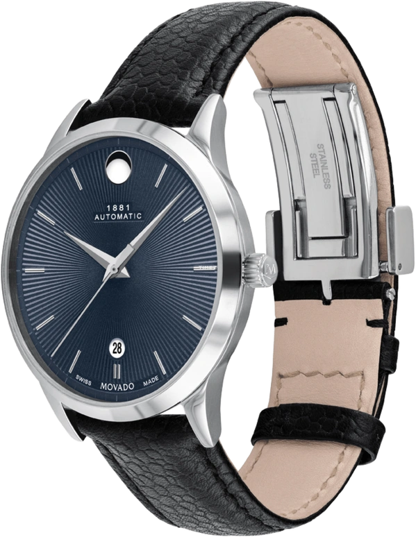 Movado,1881 Automatic 39mm,39mm,Stainless Steel,Blue,Automatic,Day,Round,0607613