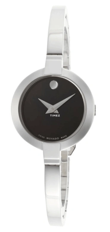 Movado,Bela 25mm,25mm,Stainless Steel,Black,Quartz,Sapphire,Crystal Glass,Round,0606595