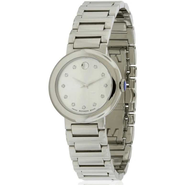 Movado,Cerena 26.50mm,26.50mm,Stainless Steel,Grey,Quartz,Sapphire,Crystal Glass,Round,0606789 