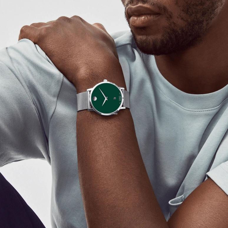 Movado,Museum Classic 40mm,40mm,Stainless Steel,Green,Automatic,Day,Sapphire,0607649