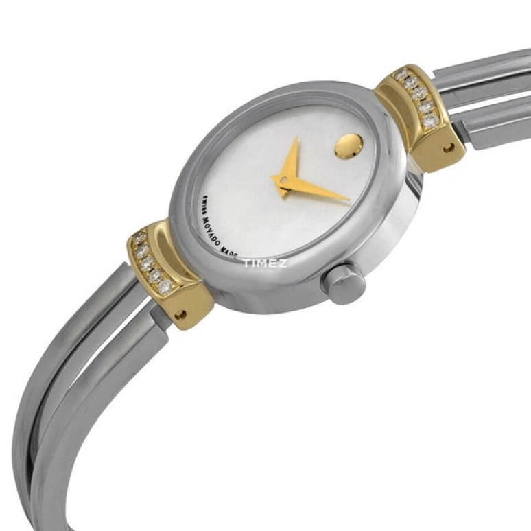 Movado,Harmony 23mm,23mm,Stainless Steel,Bi-color,White,Quartz,Sapphire,Crystal Glass,Round,0606354 