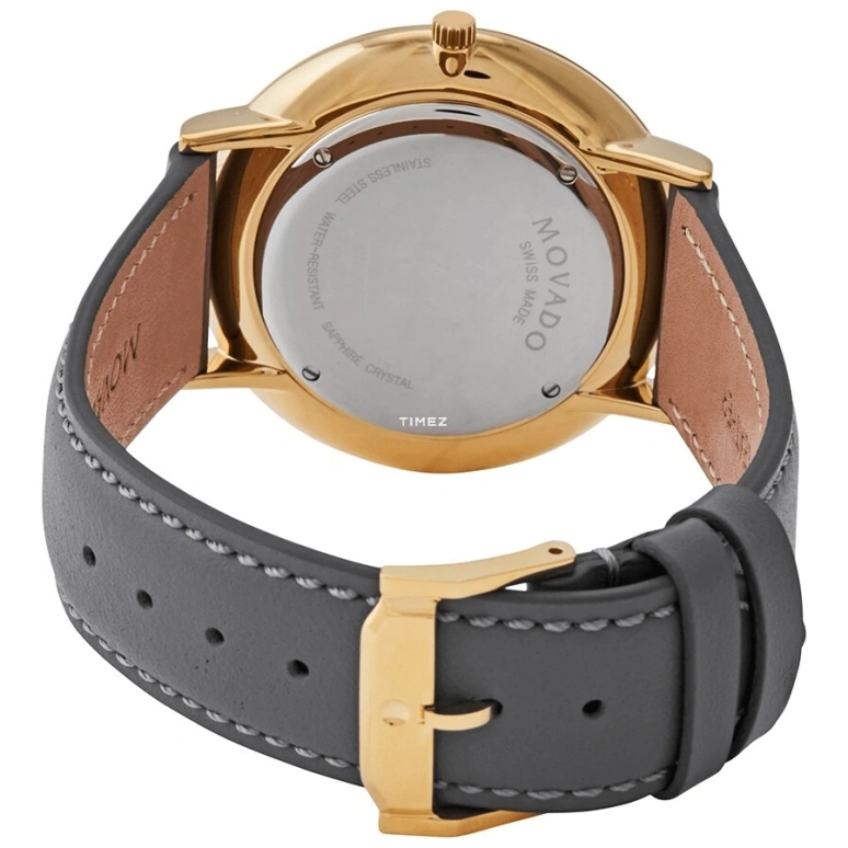 Movado,Ultra Slim 40mm,40mm,Stainless Steel,Yellow Gold,Grey,Quartz,Sapphire,Crystal Glass,Round,0607376