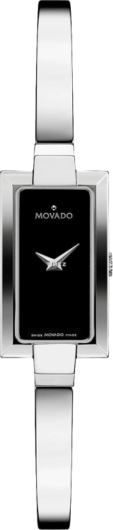 Movado,Bela 14mm,14mm,Stainless Steel,Black,Quartz,Sapphire,Crystal Glass,Rectangular,0606132