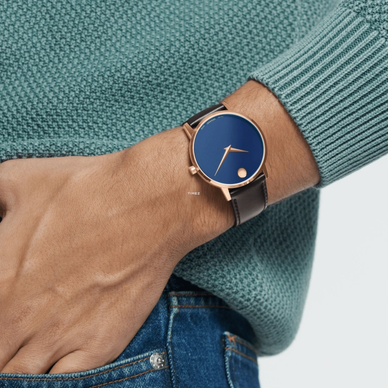 Movado,Museum Classic 40mm,40mm,Stainless Steel,Blue,Quartz,Sapphire,Round,0607597