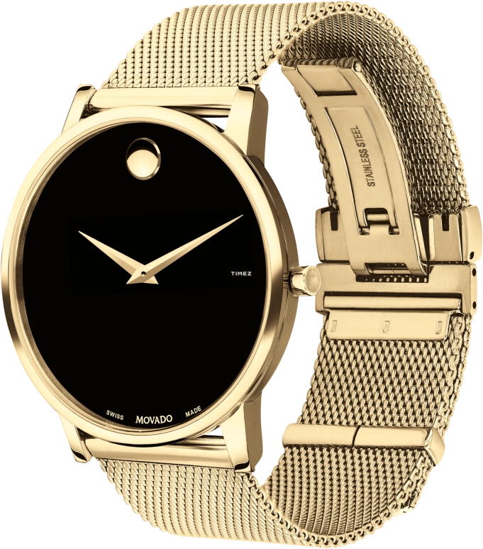 Movado,Museum Classic 40mm,40mm,Stainless Steel,Black,Quartz,Sapphire,Round,0607396