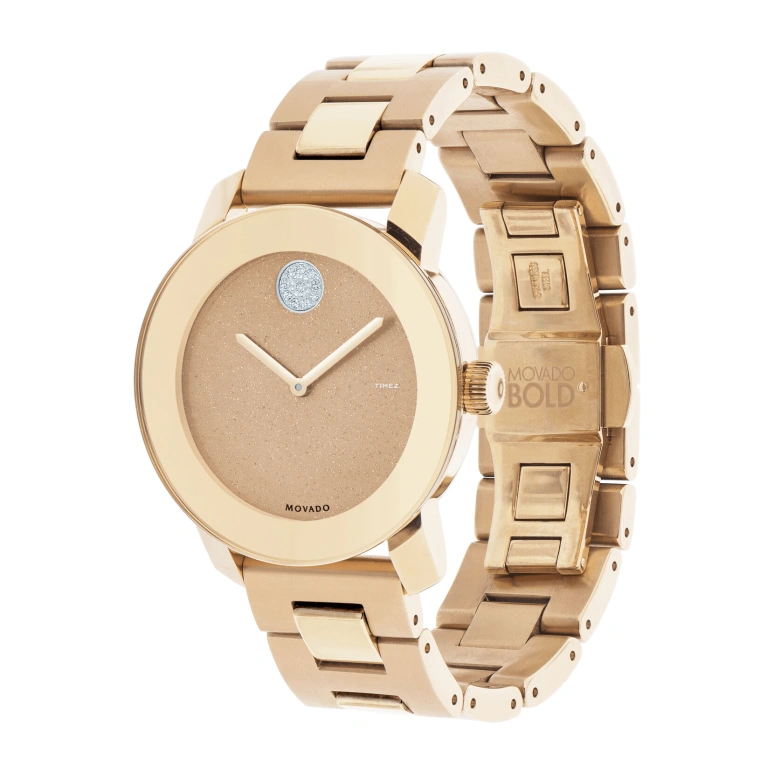 Movado,Movado BOLD 36mm,36mm,Stainless Steel,Rose Gold,Gold,Quartz,Sapphire,Crystal Glass,Round,3600335