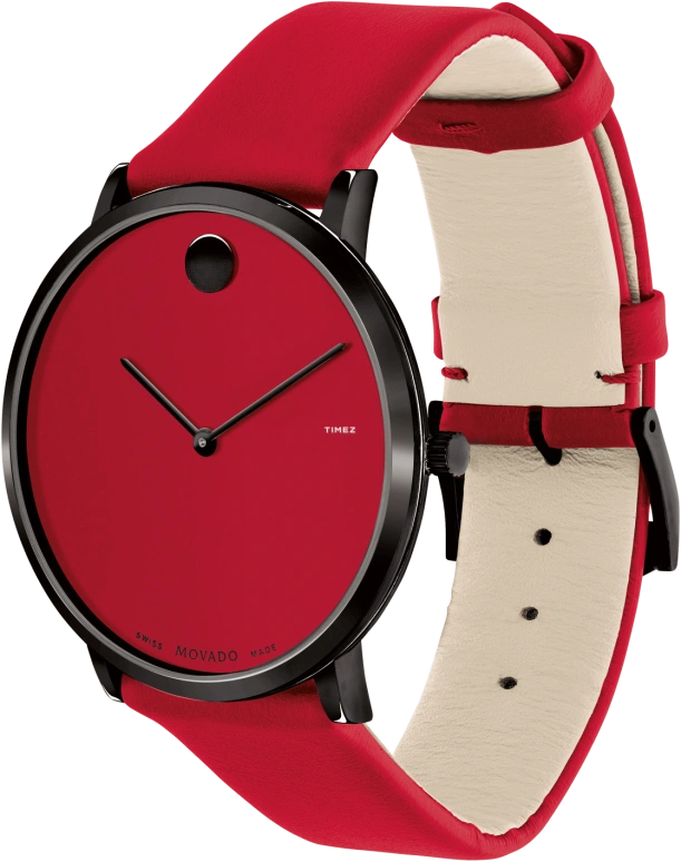 Movado,Modern 47 40mm,40mm,Stainless Steel,Red,Quartz,Sapphire,Crystal Glass,Round,0607429