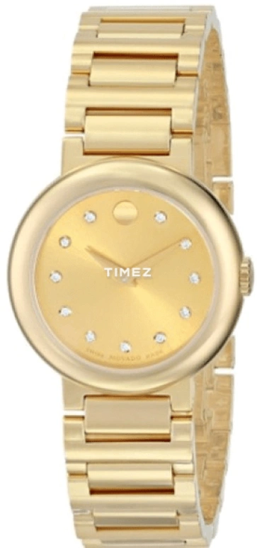 Movado,Concerto 26.50mm,26.50mm,Stainless Steel,Gold,Quartz,Sapphire,Crystal Glass,Round,0606791