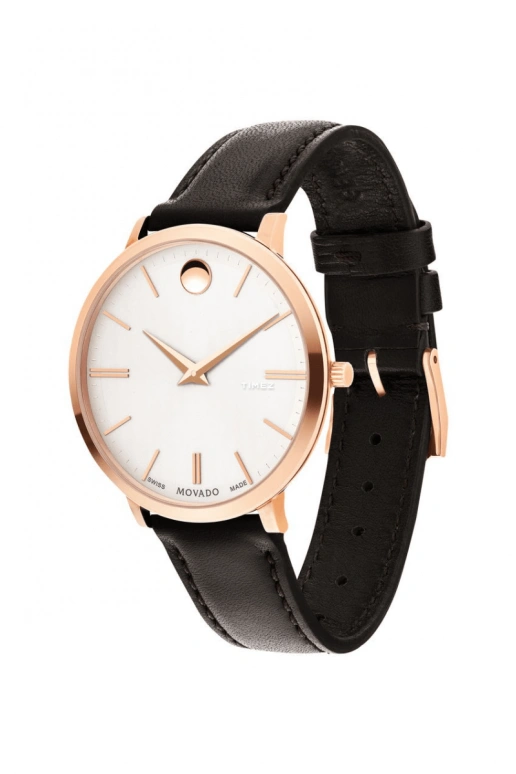 Movado,Ultra Slim 35mm,35mm,Stainless Steel,Rose Gold,Silver,Quartz,Sapphire,Crystal Glass,Round,0607093