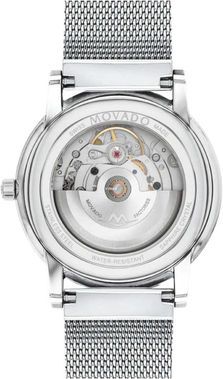 Movado,Museum Classic 40mm,40mm,Stainless Steel,Black,Automatic,Day,Sapphire,Crystal Glass,0607567