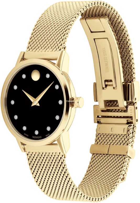 Movado,Museum Classic 28mm,28mm,Stainless Steel,Black,Quartz,Sapphire,Round,0607628