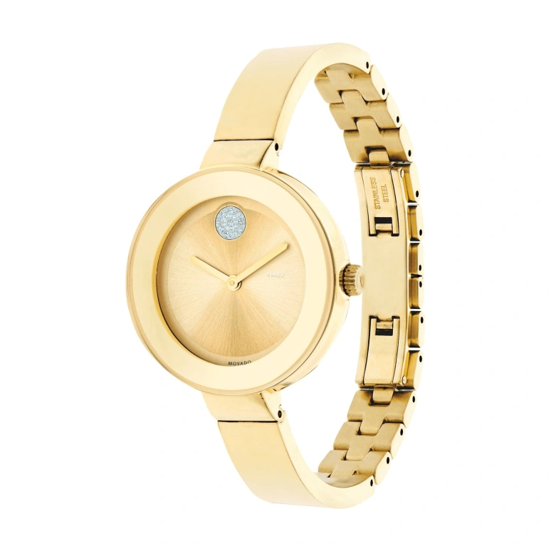 Movado,Movado BOLD 34mm,34mm,Stainless Steel,Gold,Quartz,Sapphire,Crystal Glass,Round,3600201