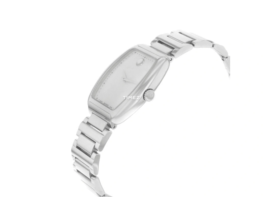 Movado,Concerto 27.50mm,27.50mm,Stainless Steel,White,Quartz,Sapphire,Crystal Glass,Tonneau,0606547