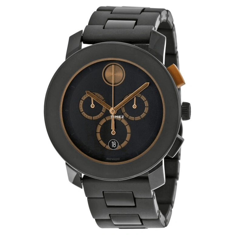 Movado,Movado BOLD 43.50mm,43.50mm,Composite,Stainless Steel,Black,Quartz,Chronograph,Day,3600271
