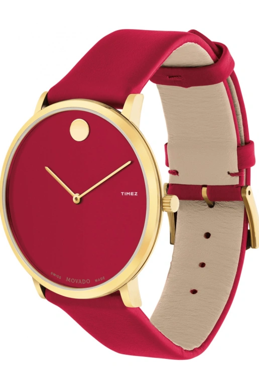 Movado,Modern 47 40mm,40mm,Stainless Steel,Red,Quartz,Sapphire,Crystal Glass,Round,0607253