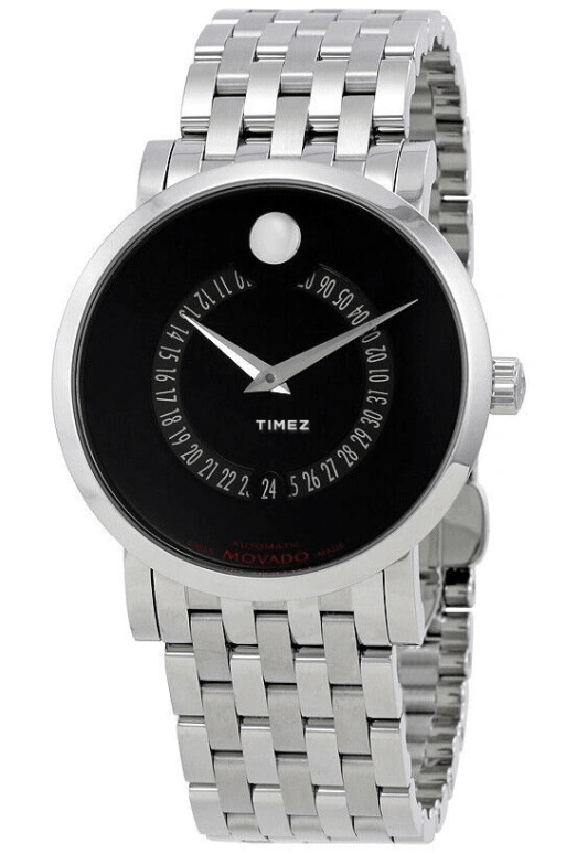 Movado,Red Label 42mm,42mm,Stainless Steel,Black,Automatic,Day,Sapphire,Crystal Glass,0606284 