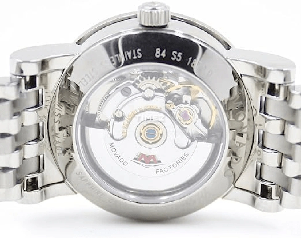 Movado,Red Label 28mm,28mm,Stainless Steel,Black,Automatic,Sapphire,Crystal Glass,Round,0606107 