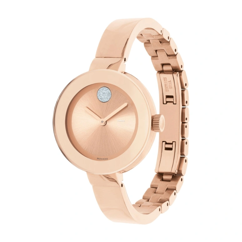 Movado,Movado BOLD 34mm,34mm,Stainless Steel,Rose Gold,Rose Gold,Quartz,Sapphire,Crystal Glass,Round,3600202