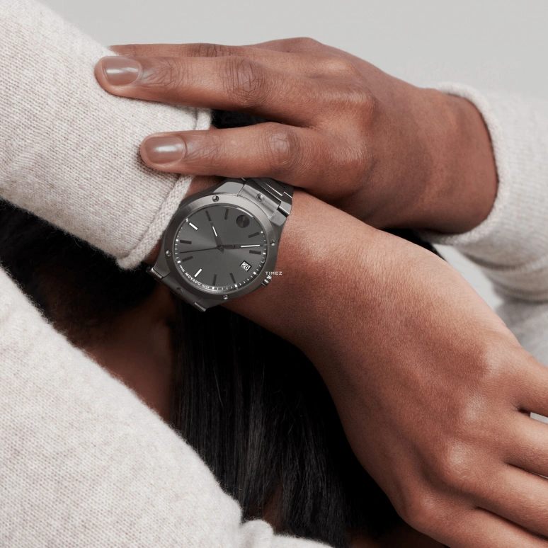Movado,Movado SE 41mm,41mm,Stainless Steel,Grey,Quartz,Day,Sapphire,Crystal Glass,0607515