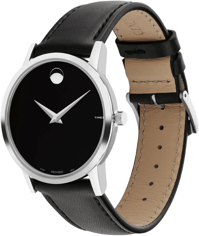 Movado,Museum Classic 33mm,33mm,Stainless Steel,Black,Quartz,Sapphire,Round,0607583