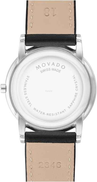 Movado,Museum Classic 33mm,33mm,Stainless Steel,Black,Quartz,Sapphire,Round,0607583