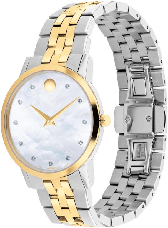 Movado,Museum Classic 33mm,33mm,Stainless Steel,White,Quartz,Sapphire,Round,0607630