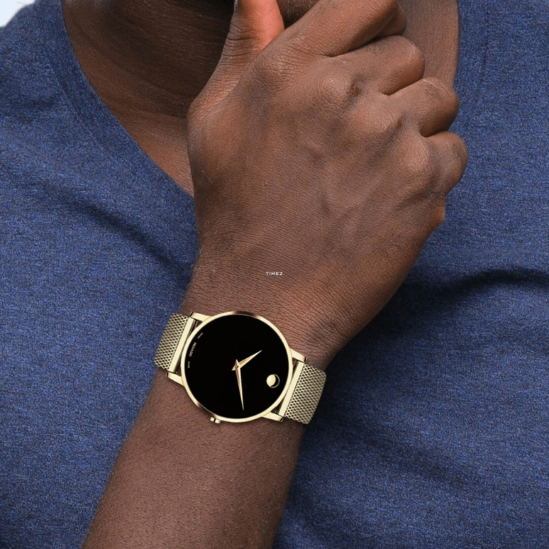 Movado,Museum Classic 40mm,40mm,Stainless Steel,Black,Quartz,Sapphire,Round,0607396