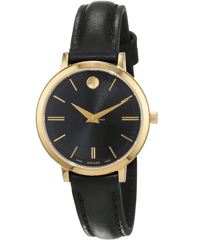 Movado,Ultra Slim 28mm,28mm,Stainless Steel,Black,Quartz,Sapphire,Crystal Glass,Round,0607095