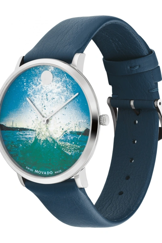 Movado,Alexi X Movado 40mm,40mm,Stainless Steel,Multi-Color,Blue,Quartz,Sapphire,Crystal Glass,Round,0607528