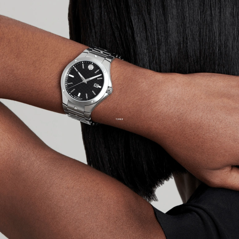 Movado,Movado SE 41mm,41mm,Stainless Steel,Black,Automatic,Day,Sapphire,Crystal Glass,0607551
