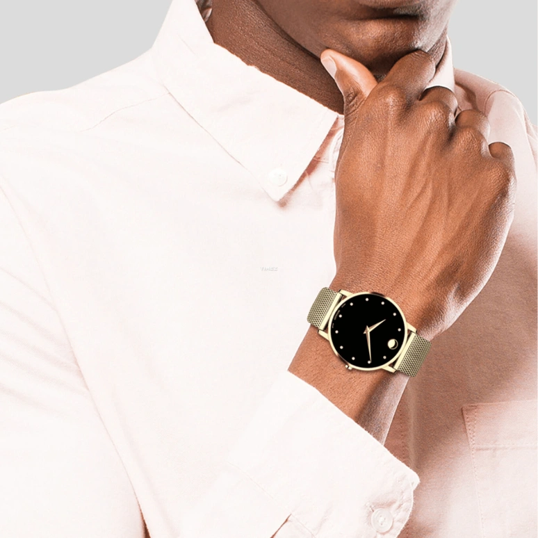 Movado,Museum Classic 40mm,40mm,Stainless Steel,Black,Quartz,Sapphire,Round,0607512