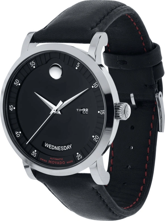 Movado,Red Label 42mm,42mm,Stainless Steel,Black,Automatic,Date,Day,0606845