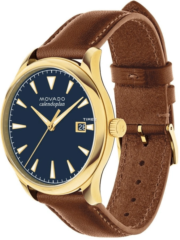 Movado,Heritage Series 40mm,40mm,Stainless Steel,Blue,Quartz,Day,Sapphire,Crystal Glass,3650028