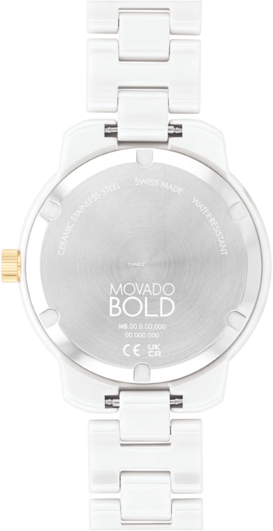 Movado,BOLD Verso 39mm,39mm,Ceramic,White,Day,Sapphire,Crystal Glass,Round,3600934