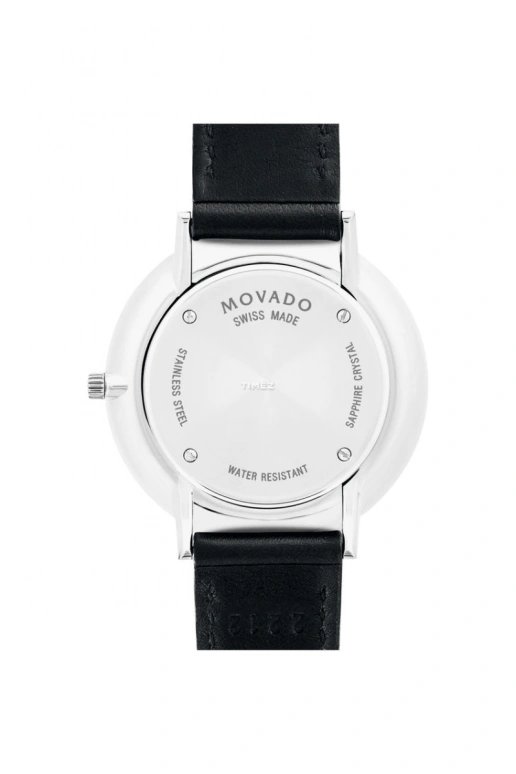 Movado,Ultra Slim 35mm,35mm,Stainless Steel,Black,Quartz,Sapphire,Crystal Glass,Round,0607090