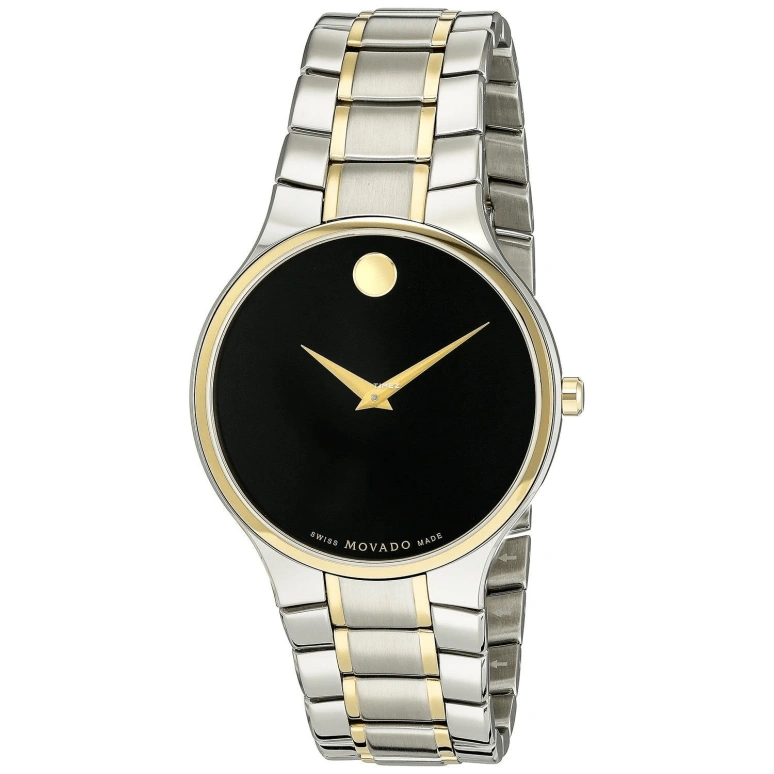 Movado,Serio 38mm,38mm,Stainless Steel,Bi-color,Black,Quartz,Sapphire,Crystal Glass,Round,0606901