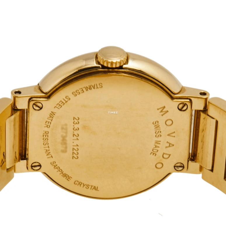 Movado,Concerto 26.50mm,26.50mm,Stainless Steel,Gold,Quartz,Sapphire,Crystal Glass,Round,0606791