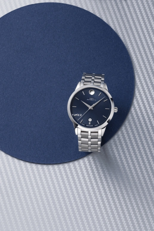 Movado,Museum Classic 40mm,40mm,Stainless Steel,Blue,Automatic,Day,Sapphire,Glass,0607569