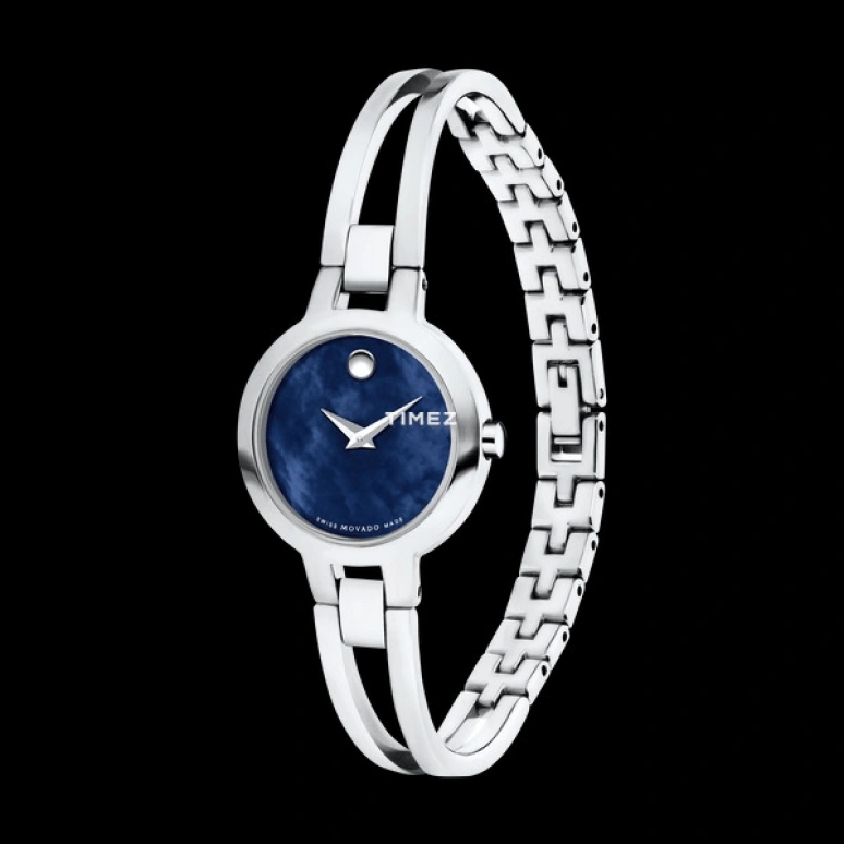 Movado,Amorosa 24mm,24mm,Stainless Steel,Blue,Quartz,Sapphire,Crystal Glass,Round,0607386